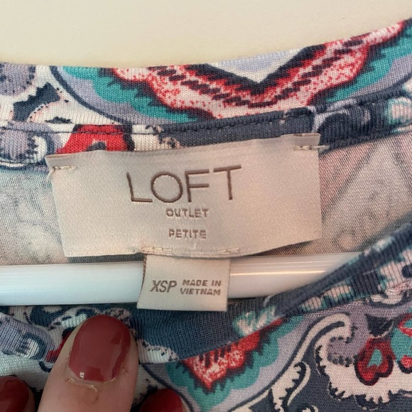 Loft Blue Sleeveless Flowy Dress Size XS Petite - Picture 2 of 3